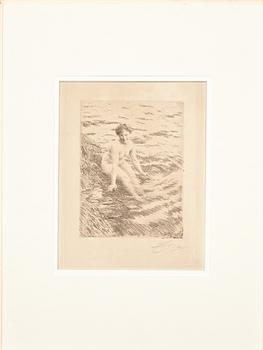 ANDERS ZORN, etsning, sign, i plåten sign och dat 1911.