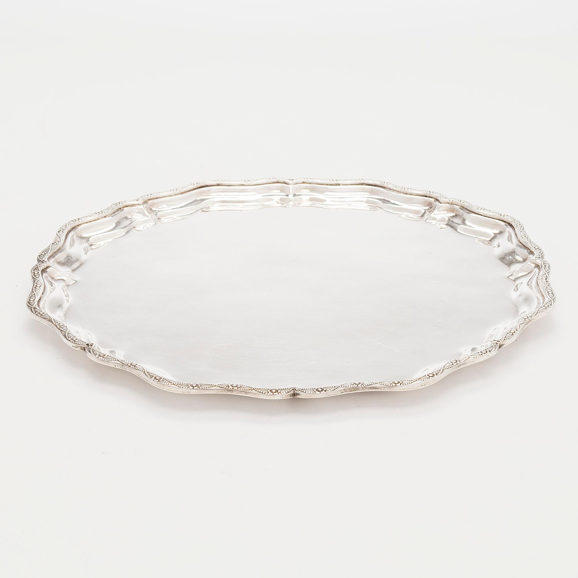 A silver tray, Egypt, latter half of the 20th century.