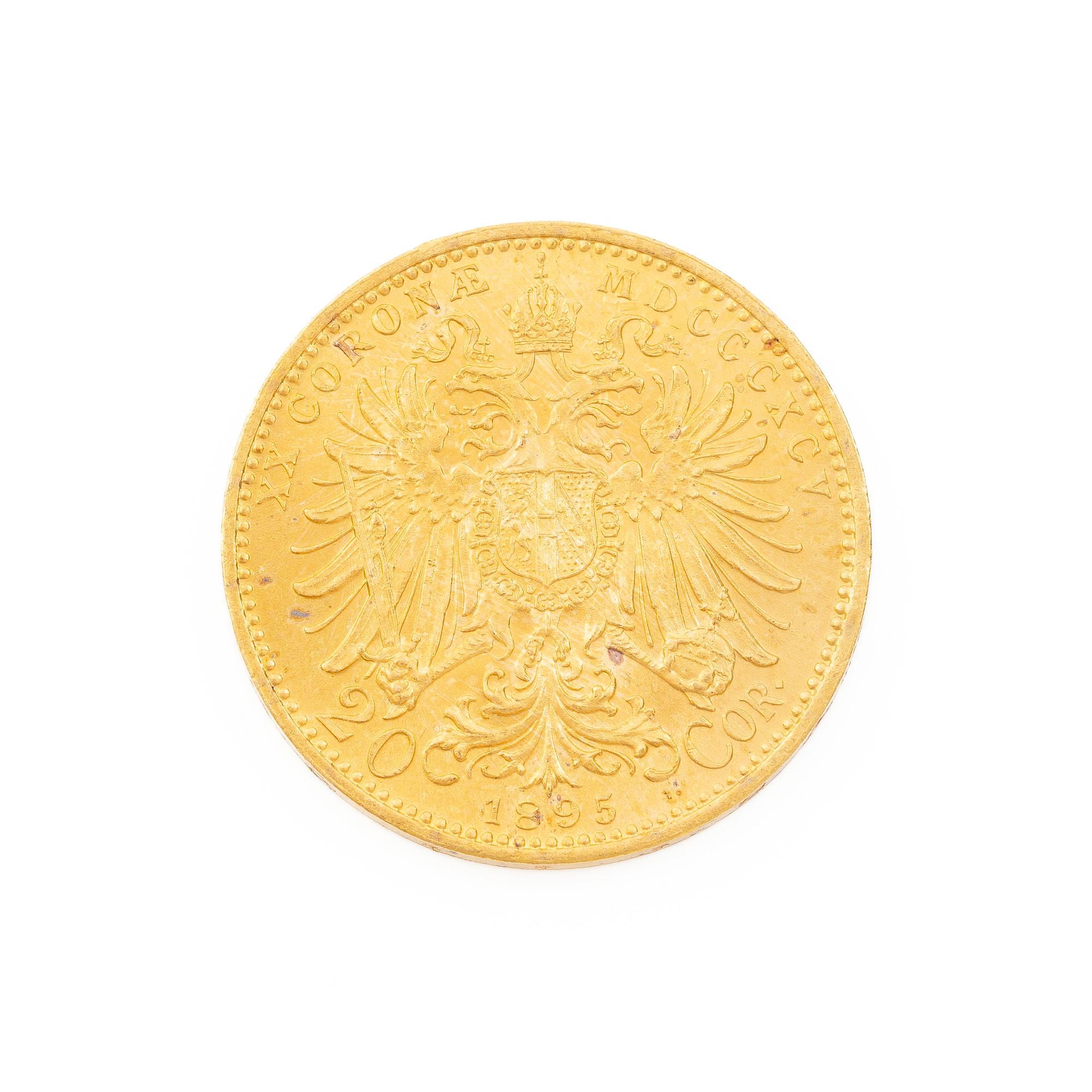 Gold coin, Austria-Hungary, 20 Corona, 1895.