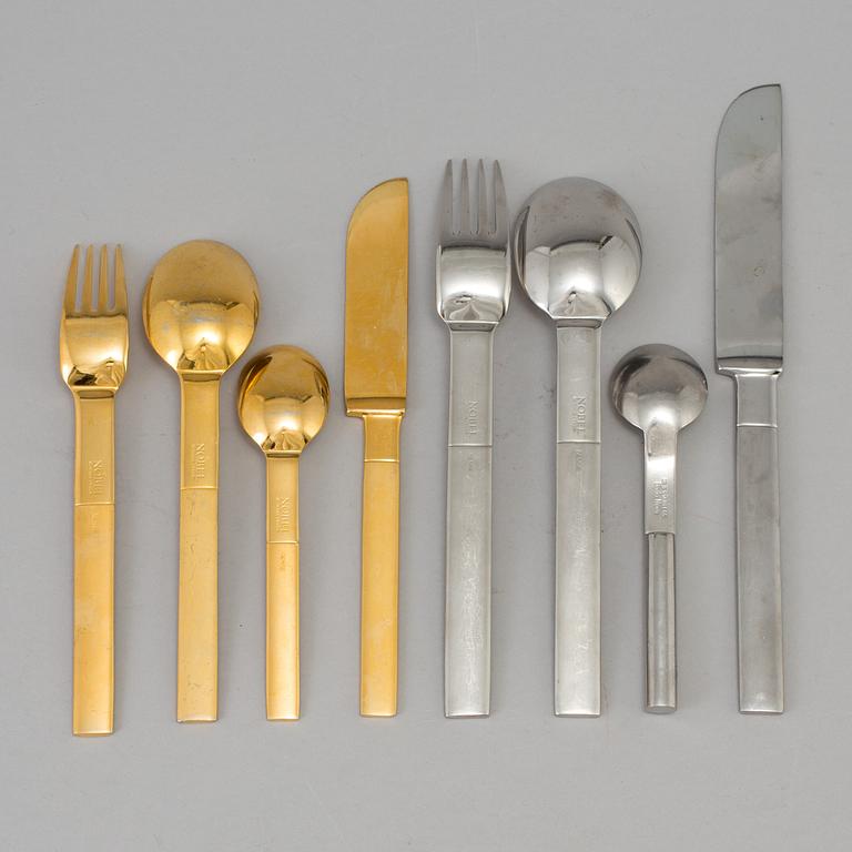 GUNNAR CYRÉN, cutlery, 84 pieces, gilt steel and steel, "Nobel", Gense/Yamazaki.