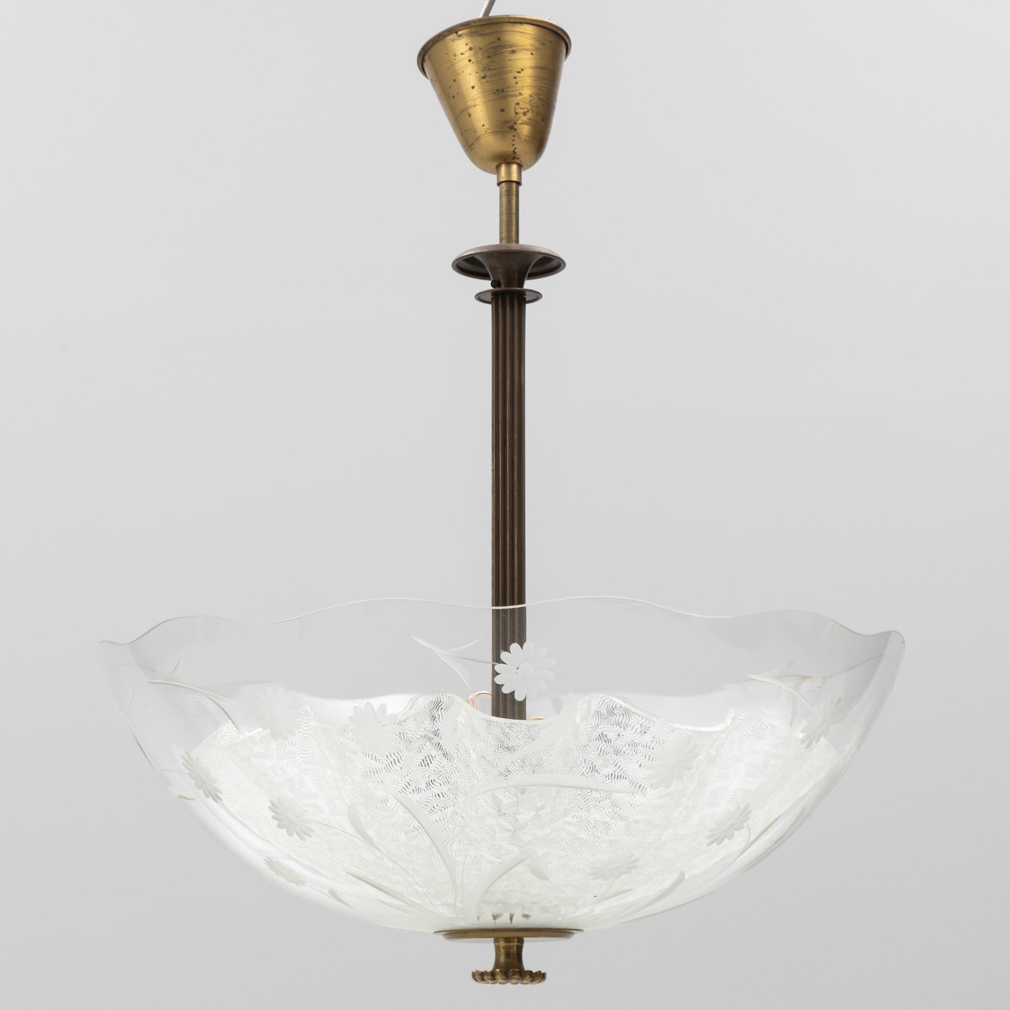 A ceiling lamp, Swedish Modern, second quarter of the 20th century.