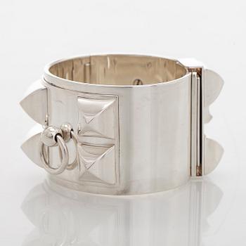 Hermès, a sterling silver 'Collier de Chien' bracelet.