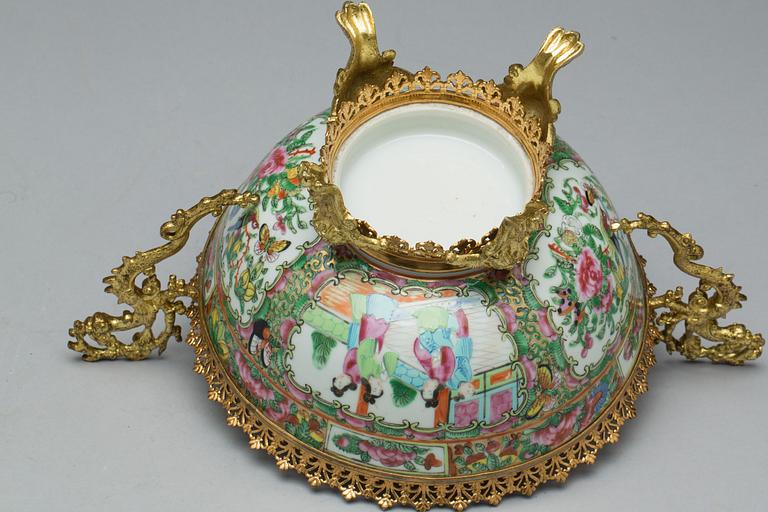SKÅL, porslin, Kanton, 1800-tal.