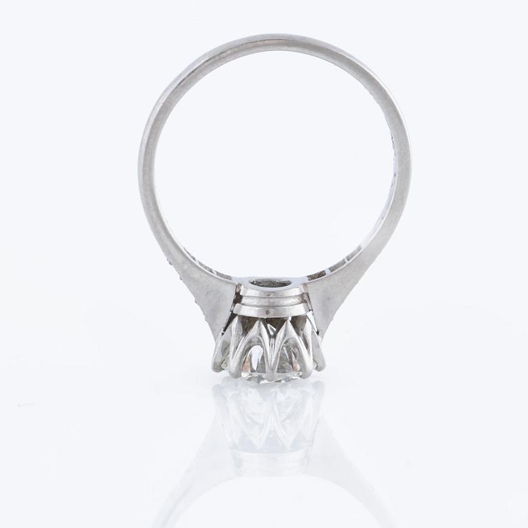 A brilliant cut diamond ring by CG Hallberg, Stockholm, 1958.