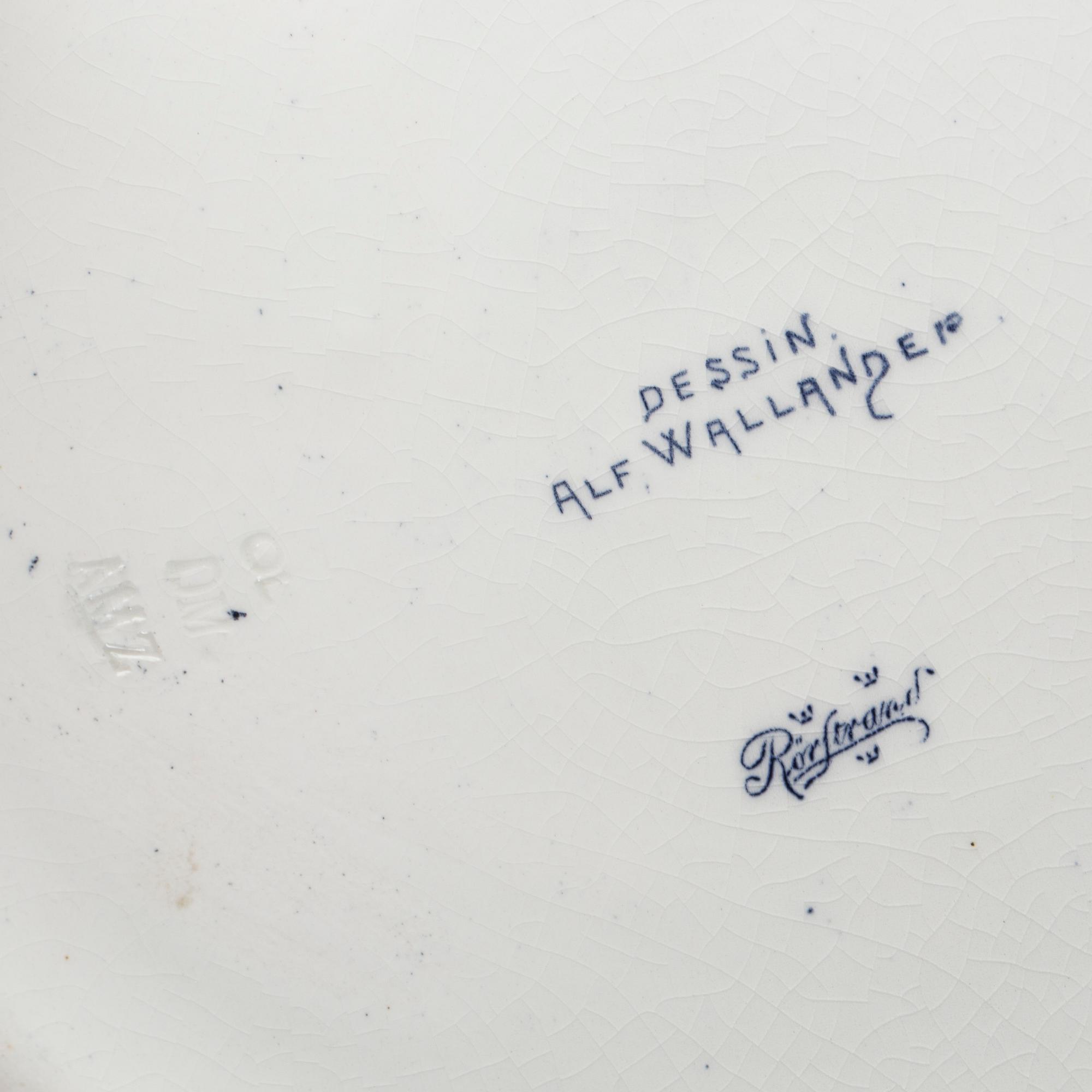 LOCKURNA, jugend, flintgods, Alf Wallander, Rörstrand, tidigt 1900-tal.