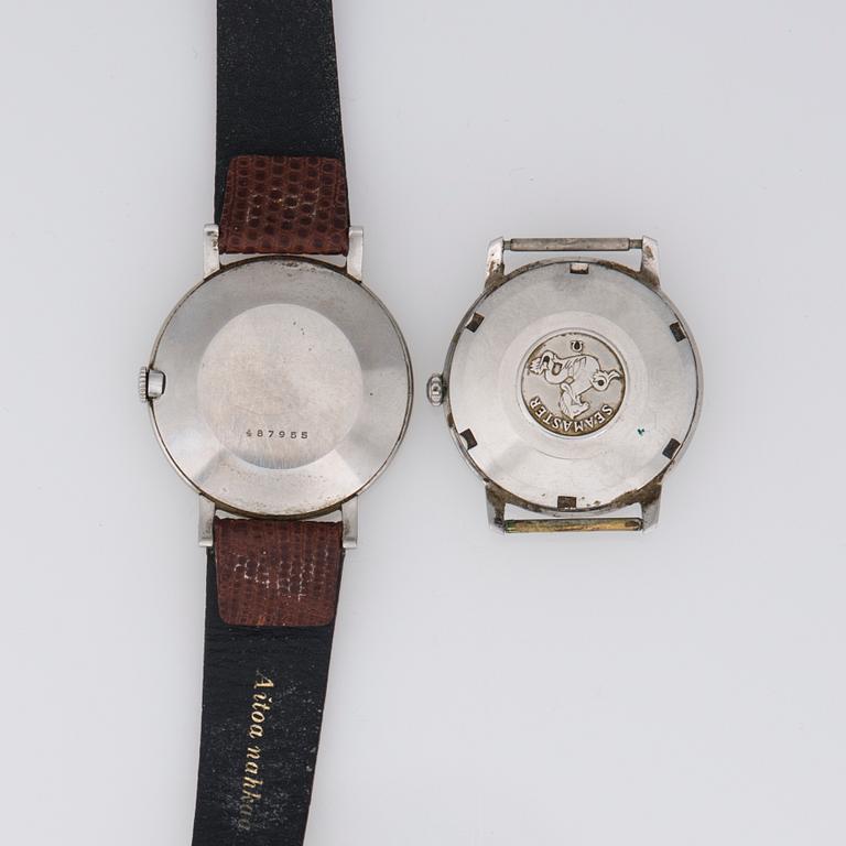 ARMBANDSUR, 2 st, herr, Omega och Jaeger le Coultre.