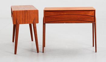 SÄNGBORD, ett par, teak AB Glas & Trä. 1950-60-tal.