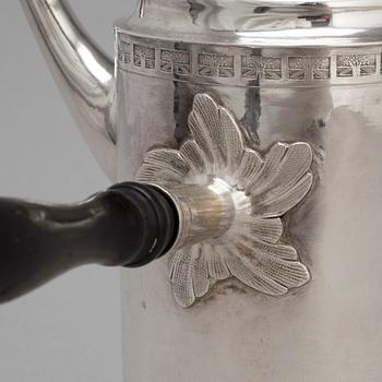 A Swedish 18th century silver coffee-pot, mark of Olof Yttreaus, Uppsala 1780.