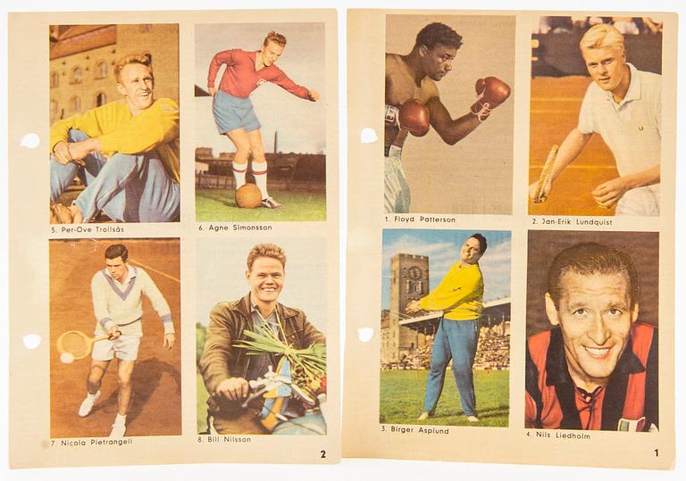 Idolkort "Sportens stjärnor" Hemmets journal 1960-tal.