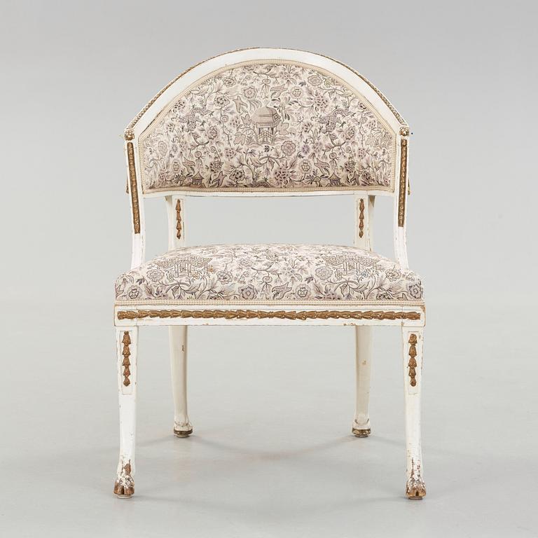 A late Gustavian circa 1800 armchair by Fredrik Ahlström.