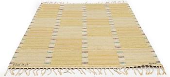 Barbro Nilsson, a 'Falurutan, gul' carpet, flat weave, c. 172 x 118 cm signed AB MMF BN.