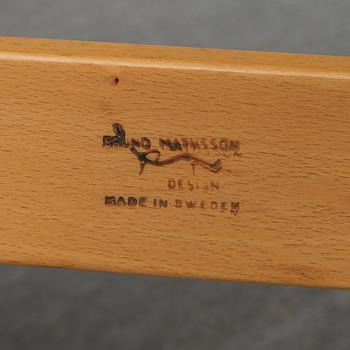 A second half of the 20th Century pair of 'Mina' armchairis by Bruno Mathsson for Mathsson International.