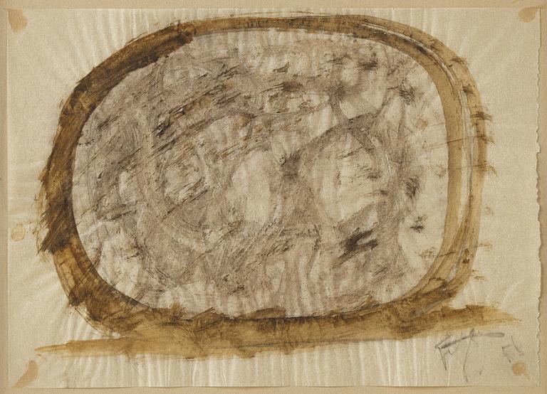 Eddie Figge, mixed media on thin paper, signed and dated -58.