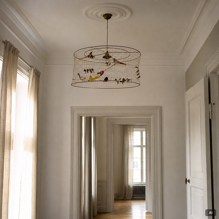 Mathieu Challières, ceiling lamp, "Suspension Demi-Grande Volière", Challières, France.