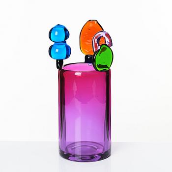 Oiva Toikka, a purple 'Pom Pom' glass vase Nuutajärvi Notsjö, Finland, 1960s.