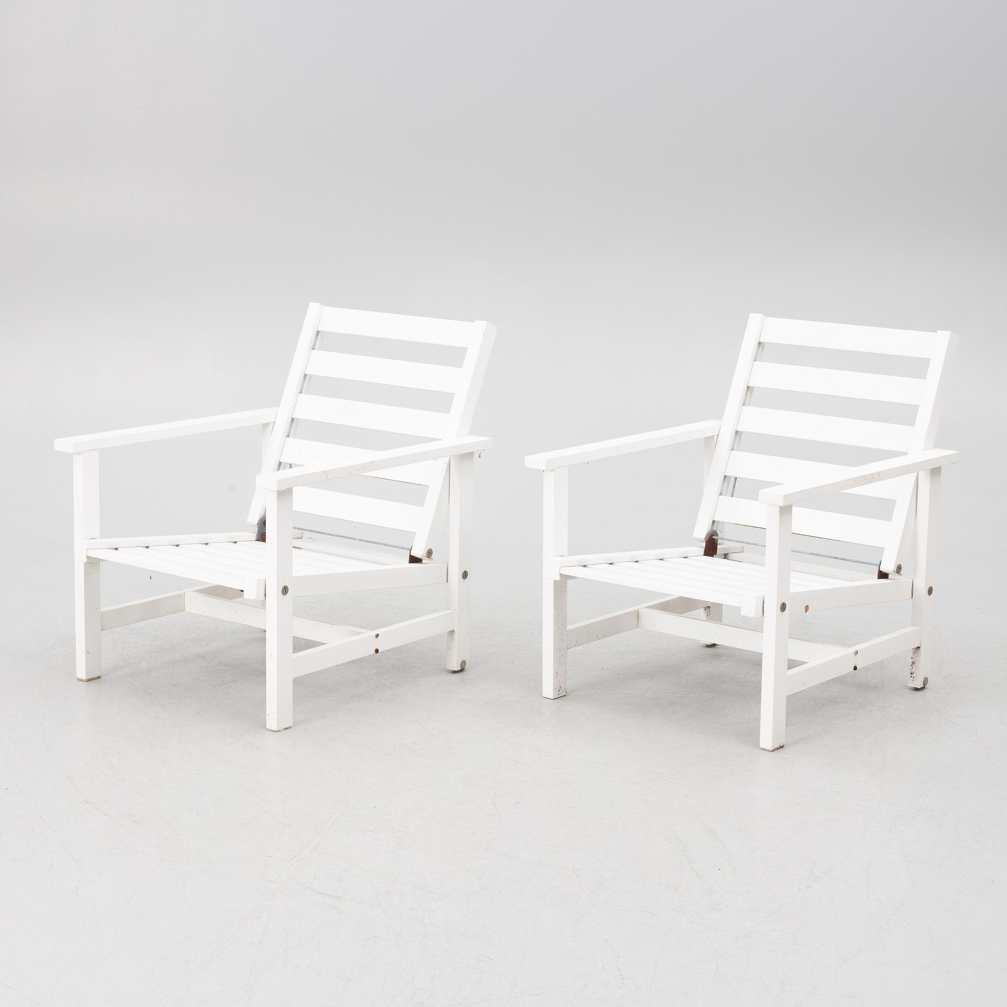 Elsa Stackelberg, däck/solstolar, ett par, Fri Form AB, Edsbruk.