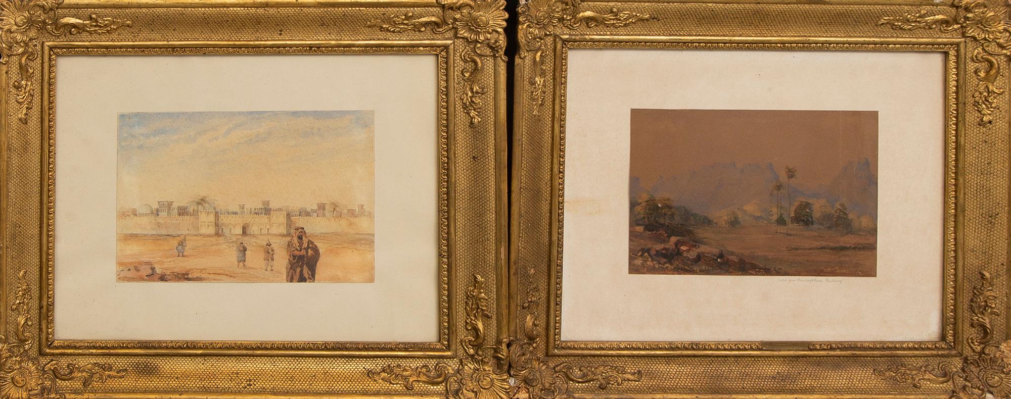 Okänd konstnär 1800/1900-tal , akvareller 2 st.