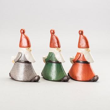 Lisa Larson, 3   stoneware candlesticks, Gustavsberg.