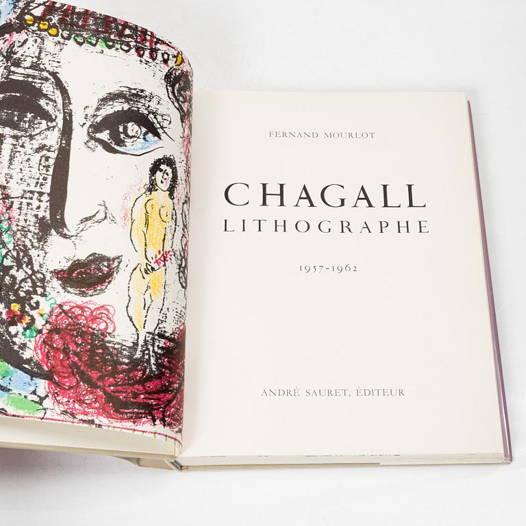 Marc Chagall, böcker, 6 st, "Chagall Lithographe I-VI, 1922-1985", Fernand Mourlot.