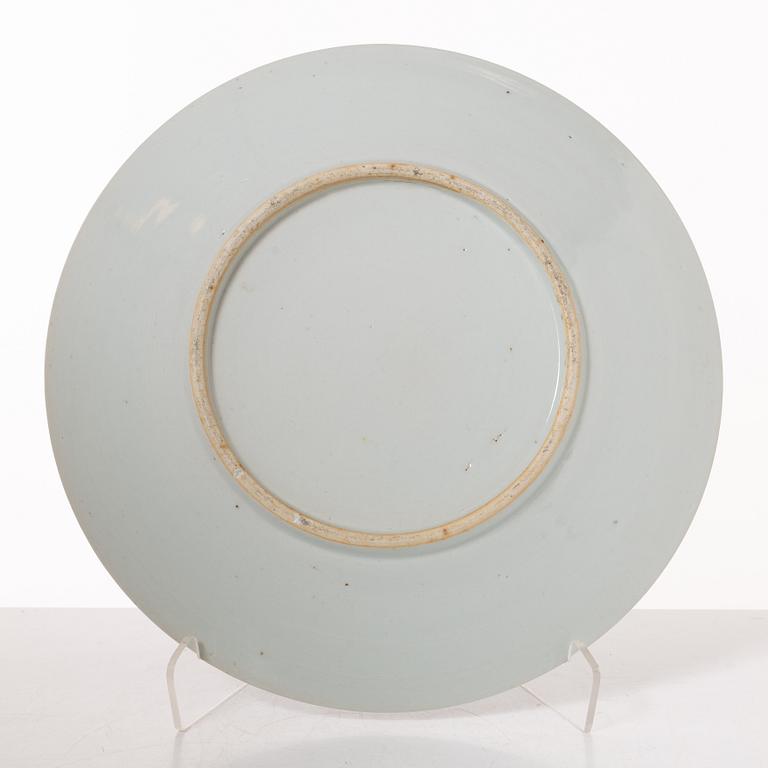 A group  of three serving dishes, a serving bowl, a cup, and seven plates, porcelain, including China 18th century.