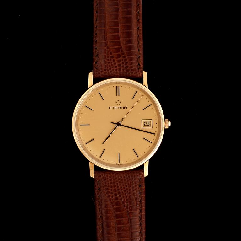 ARMBANDSUR, herr 18k guld, Eterna, quartz.