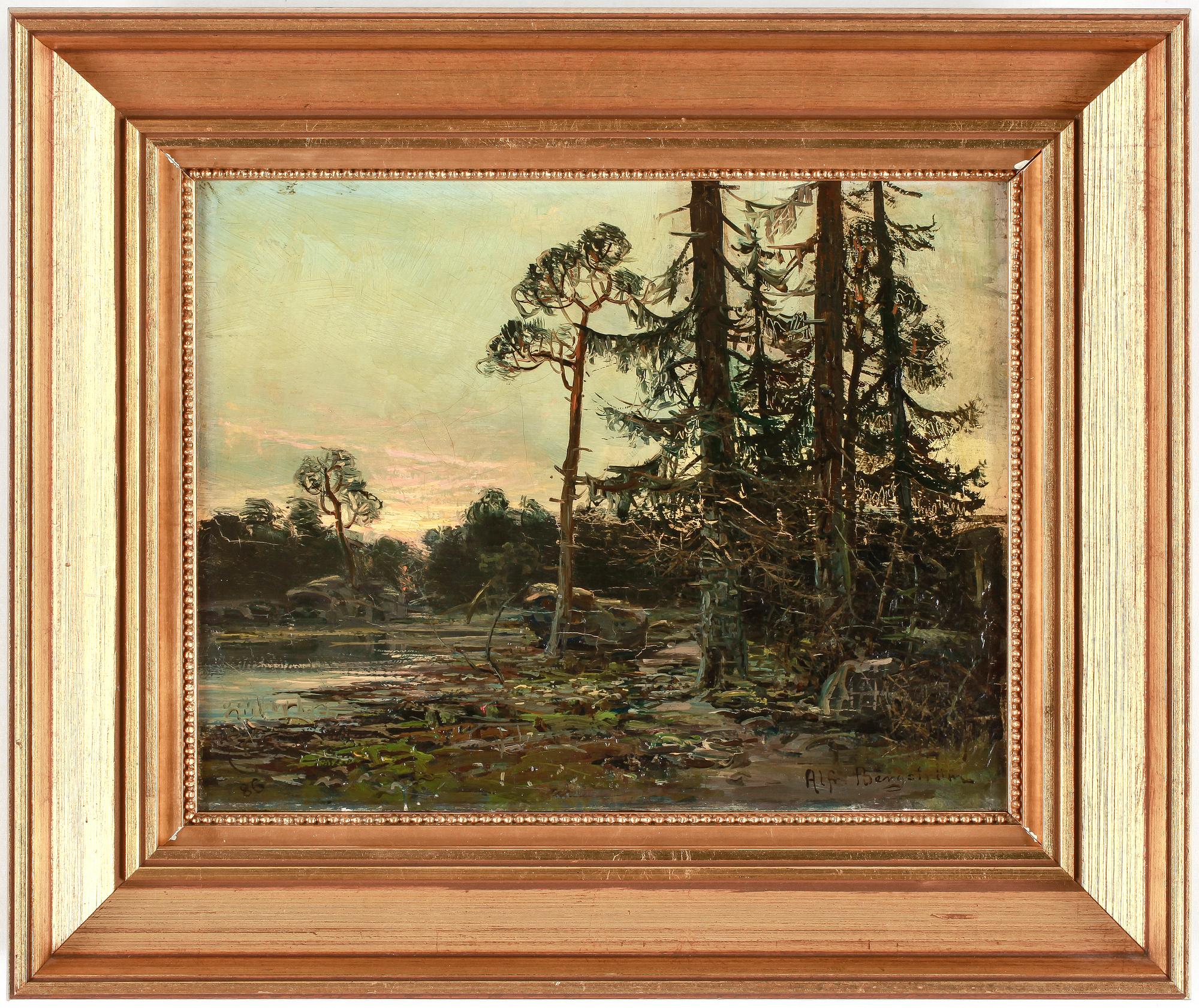 ALFRED BERGSTRÖM, olja på duk, signerad.