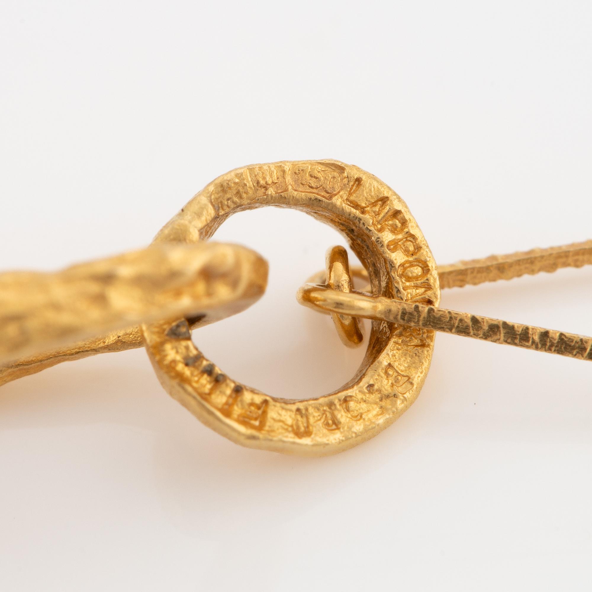 Björn Weckström, necklace, "Renklockan", 18K gold with amethyst, Lapponia.