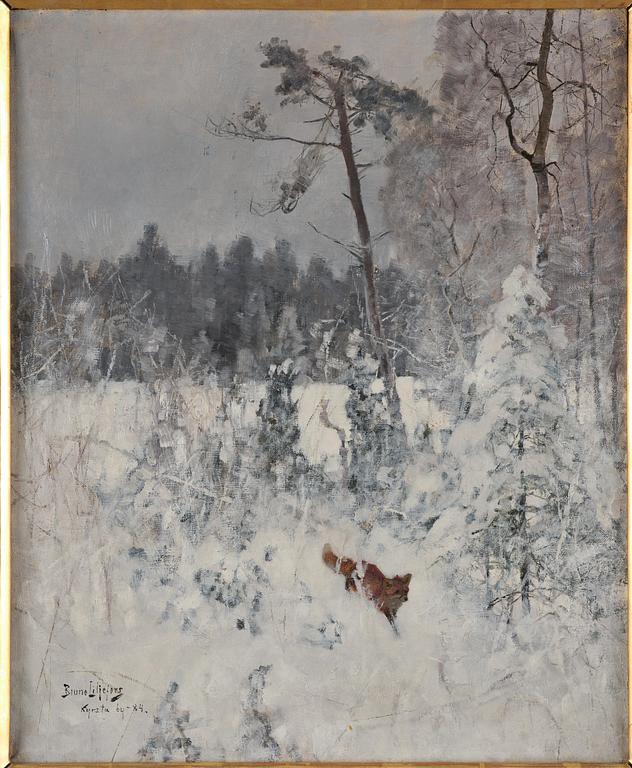 Bruno Liljefors, Fox in a winter landscape.