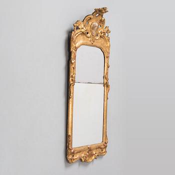 A Rococo mirror, Stockholm hallmark, latter part of the 18th century.