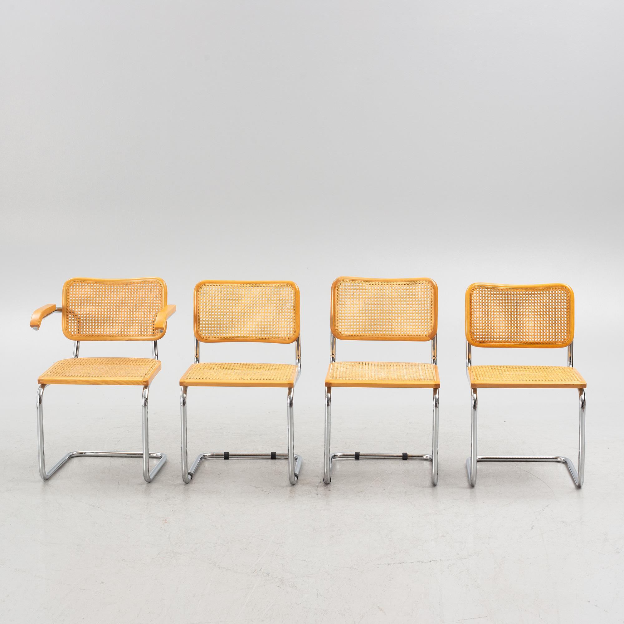 Stolar, 3 st, smt karmstol, Italien, sent 1900-tal.