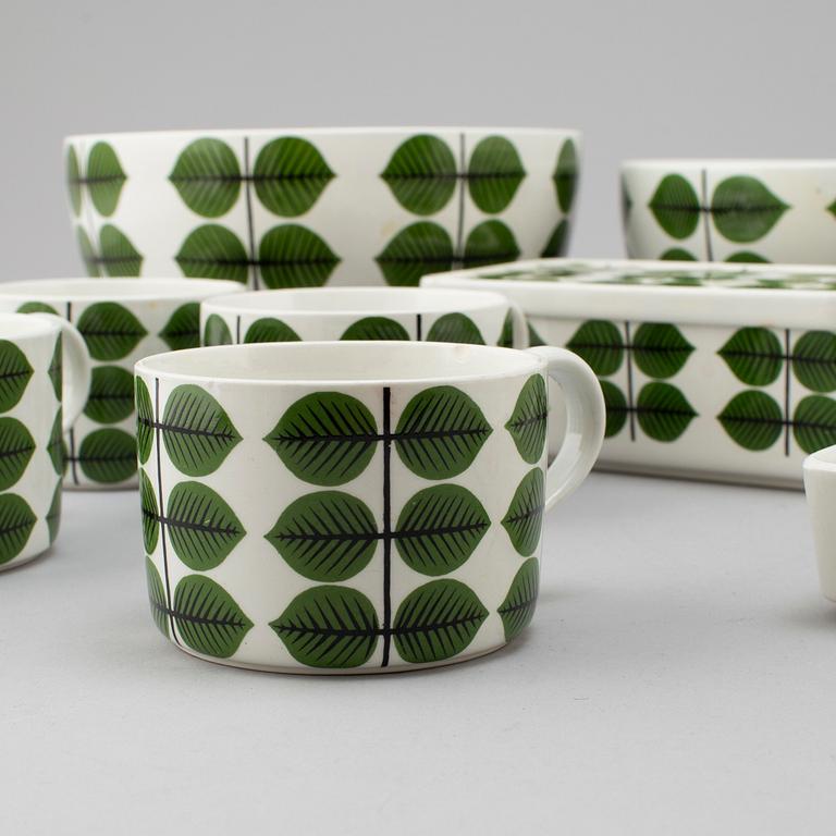 STIG LINDBERG, servisdelar, 20 delar, "Berså", porslin. Gustavsberg, 1900-talets andra hälft.