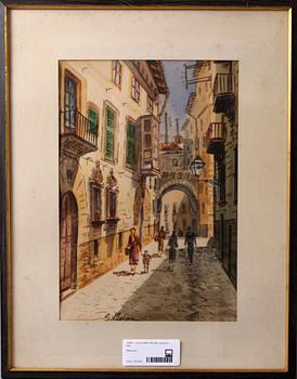 GUILLERMO MOLINA, gouache, sign.