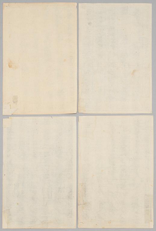 Four coppel plates after Hendrick Goltzius, later prints, 17th/18th century.