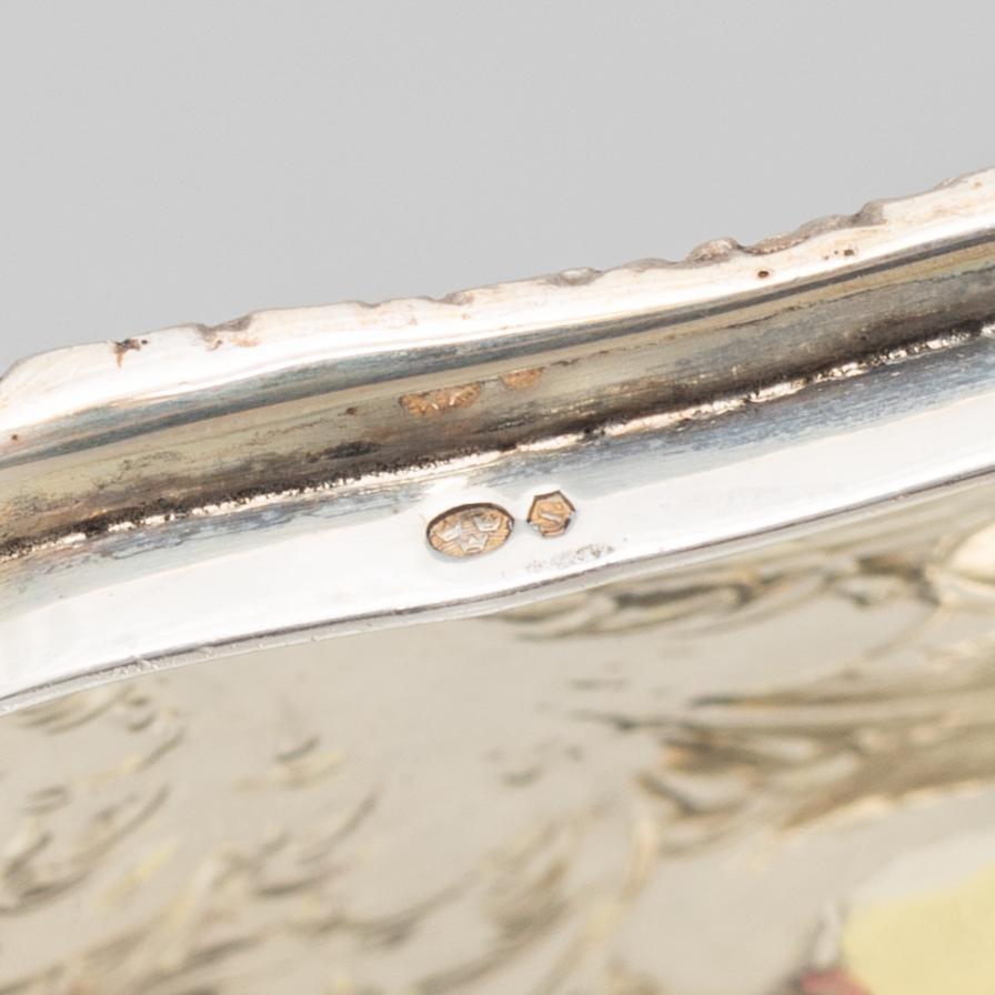 Sugar box, silver, Italy 1934-44, Swedish import mark.