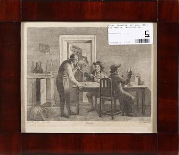 GRAVYRER, ett par, efter J.E. Martin, 1800/1900-tal.