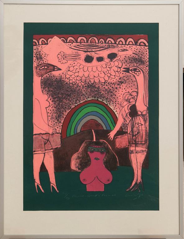 Beverloo Corneille, "Femmes oiseaux a l'arc en ciel".