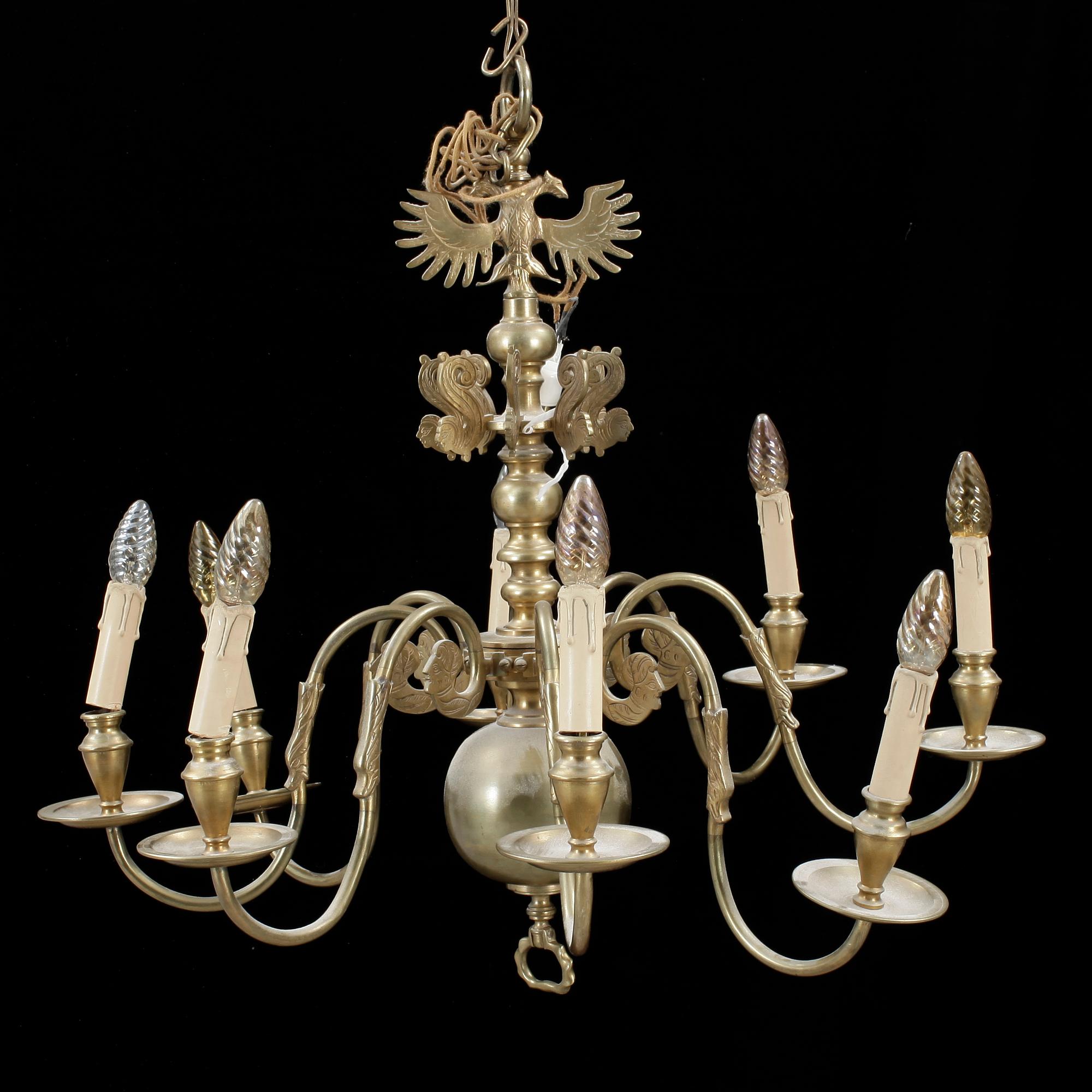 LJUSKRONA, barockstil, 1900-talets andra hälft. Höjd 70cm.
