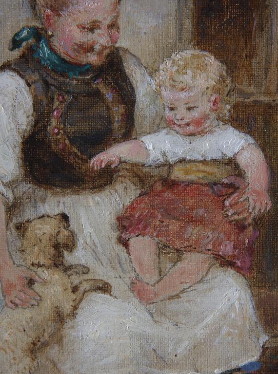 OKÄND KONSTNÄR, olja på duk, otydlig sign Sirbert? München, 1800-talets slut.