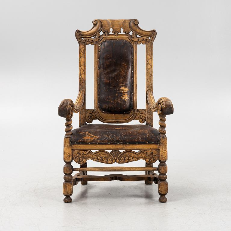 A late Baroque armchair, 18th century.
