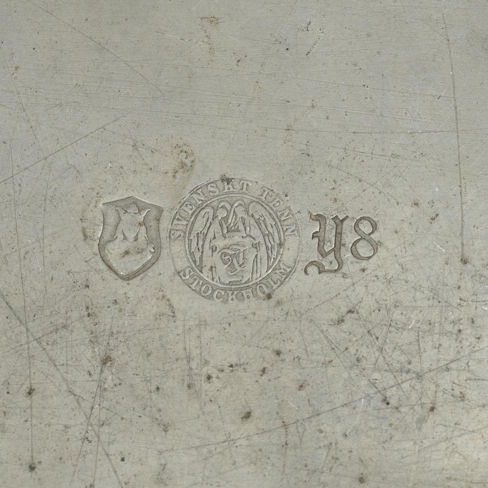 Estrid Ericson, askar, ett par, tenn, modell A1022 samt 364, Firma Svenskt Tenn, Stockholm 1949.