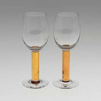 A set of six "Nobel" wine glasses design Gunnar Cyrén for Orrefors.