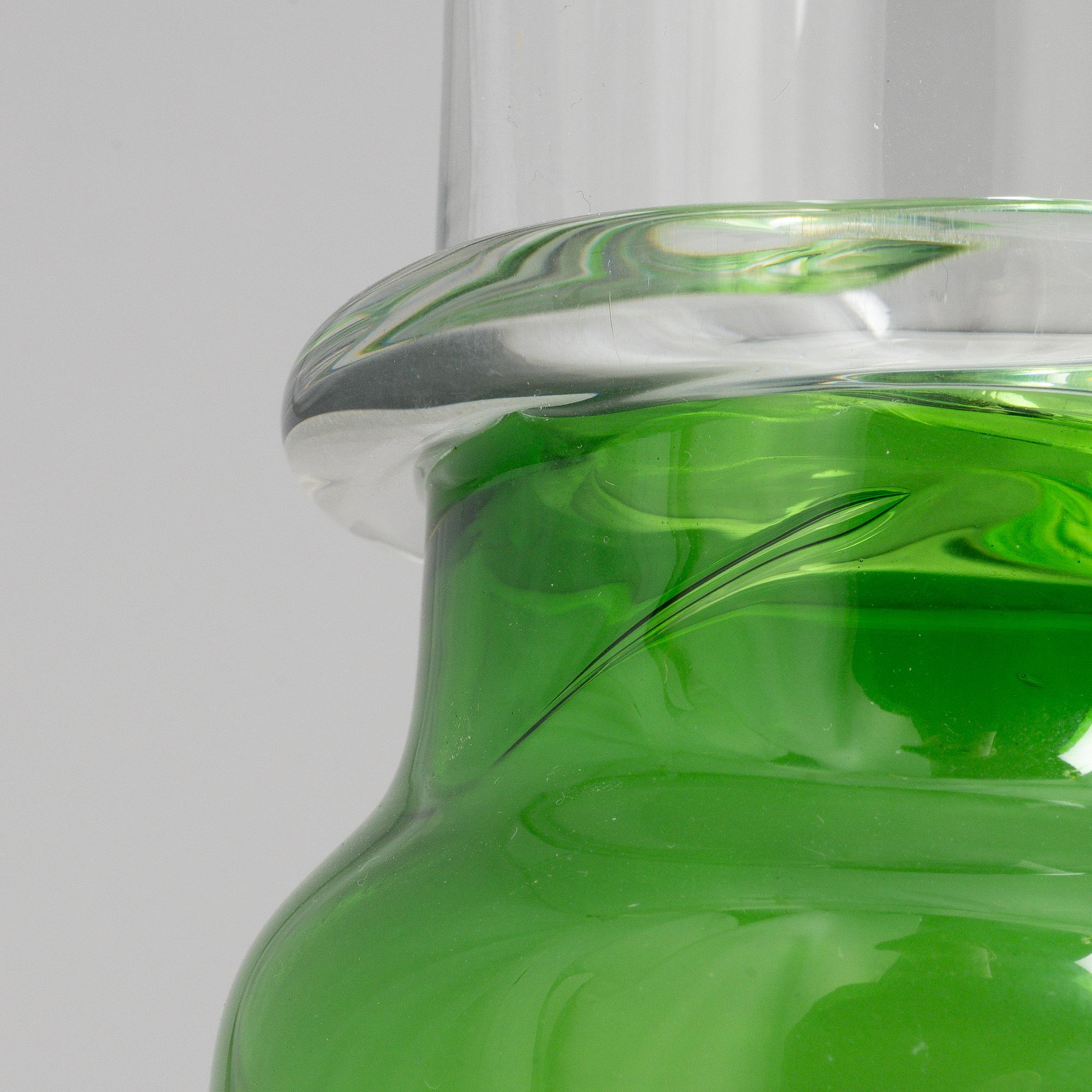 Oiva Toikka, an "OT 13" glass vase, Nuutajärvi Notsjö, Finland 1965, ed 38/100.