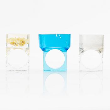 Siv Lagerström, three acrylic rings, 1970s.