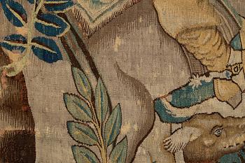 A tapestry, "Wolf hunting", tapestry weave, ca 250,5 x 240,5 cm, Flanders first half of the 17th century or older.
