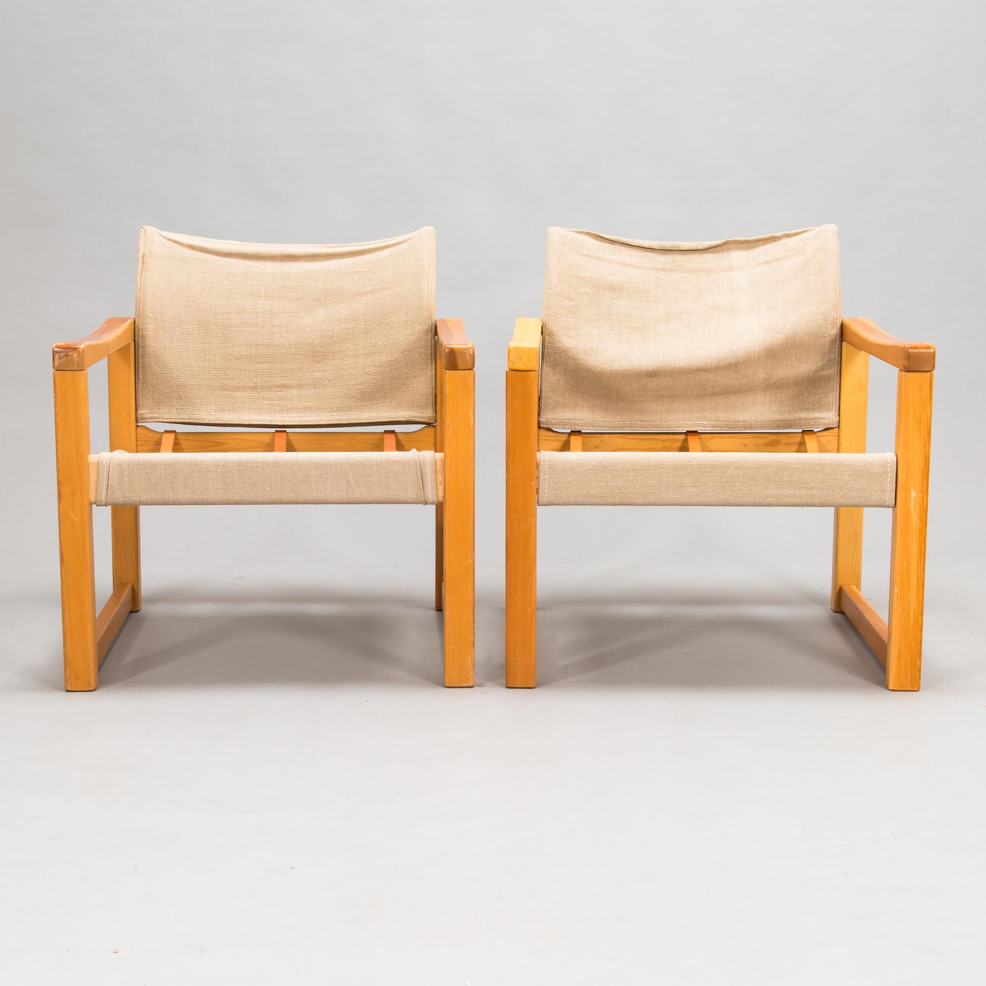 Karin Mobring, fåtöljer, ett par, "Diana" IKEA. Formgiven 1972.