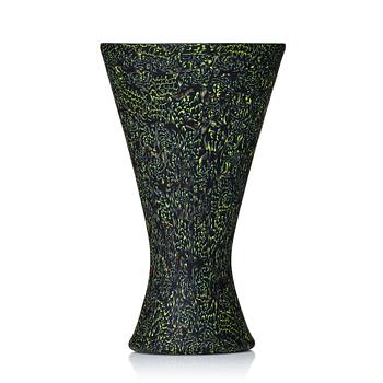 57. Paolo Venini, a black and yellow 'Mezzaluna Murrine' vase, Venini Italy 1950s.