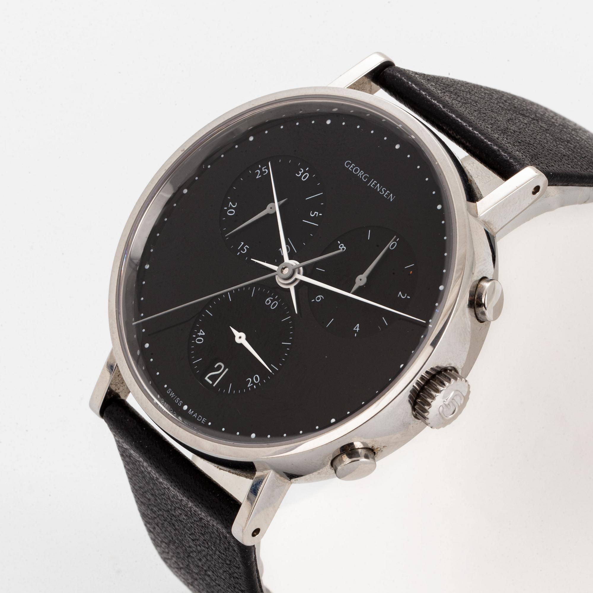 Henning Koppel, armbandsur, Georg Jensen, wristwatch, chronograph, 37 mm.