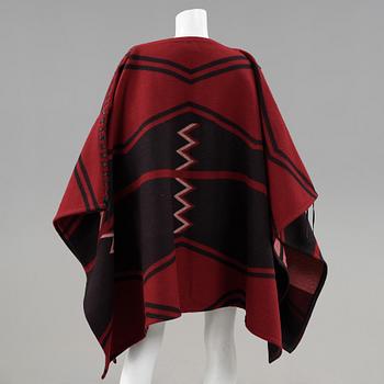 A wool poncho by Ralph Lauren.