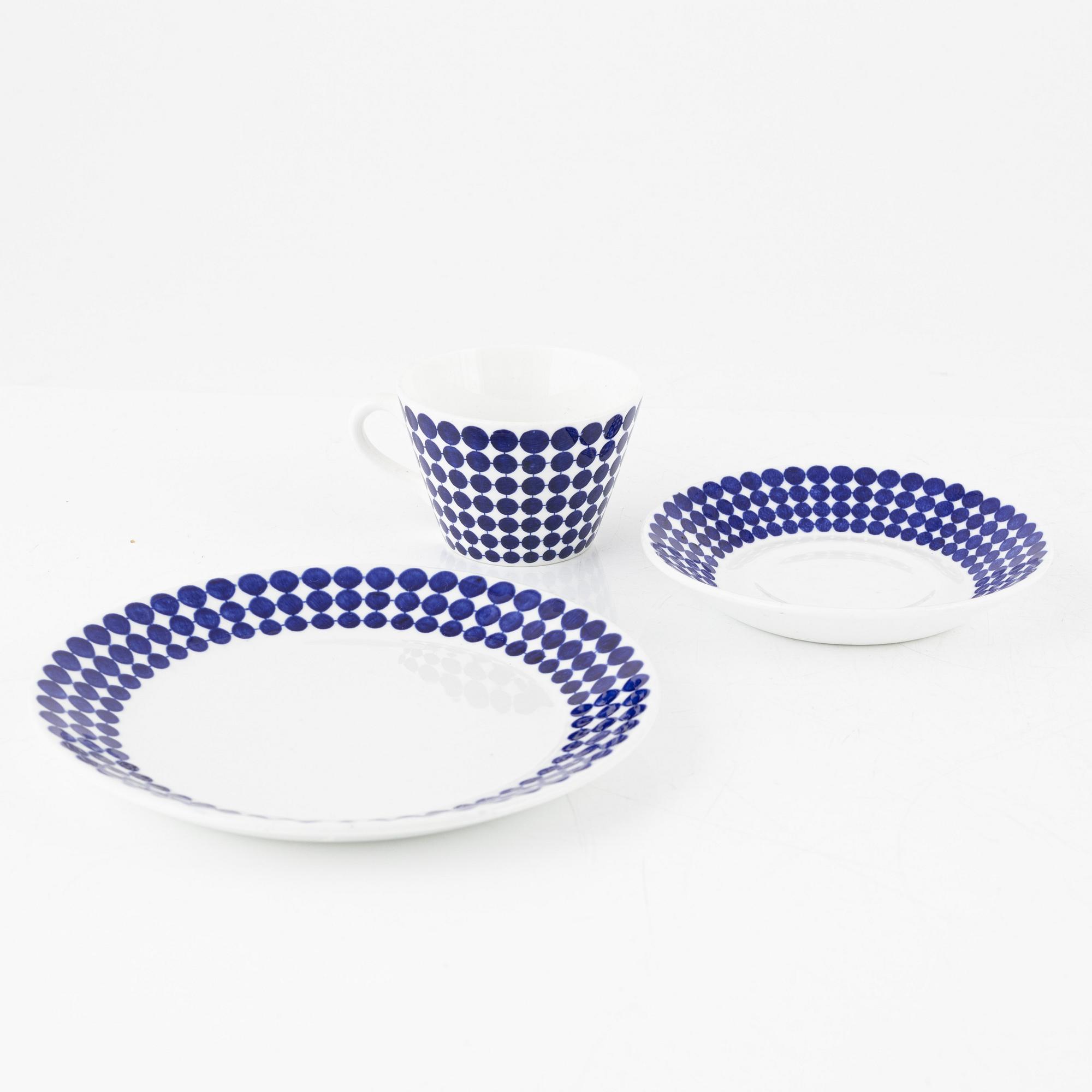 Stig Lindberg, kaffeservis, 39 delar, "Adam", benporslin, Gustavsberg.