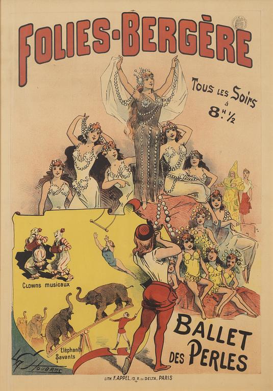 Alfred Choubrac, a lithographic poster, F. Appel, Paris, France, late 19th Century.